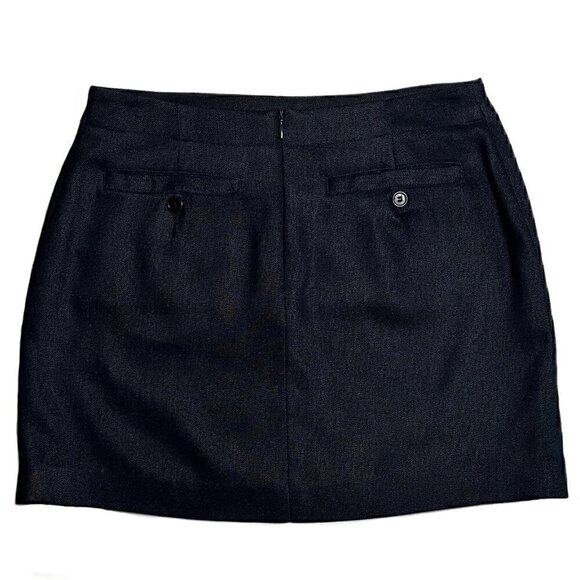 BCBG Maxazria Dark Blue Mini Skirt with Back Zipper and Pockets - Picture 2 of 4